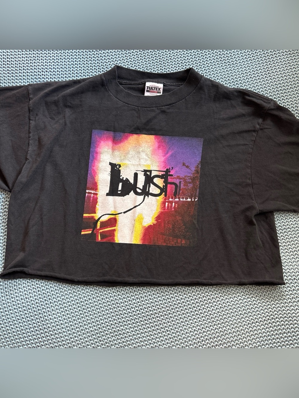 Bush Suitcase band tee cropped size XL